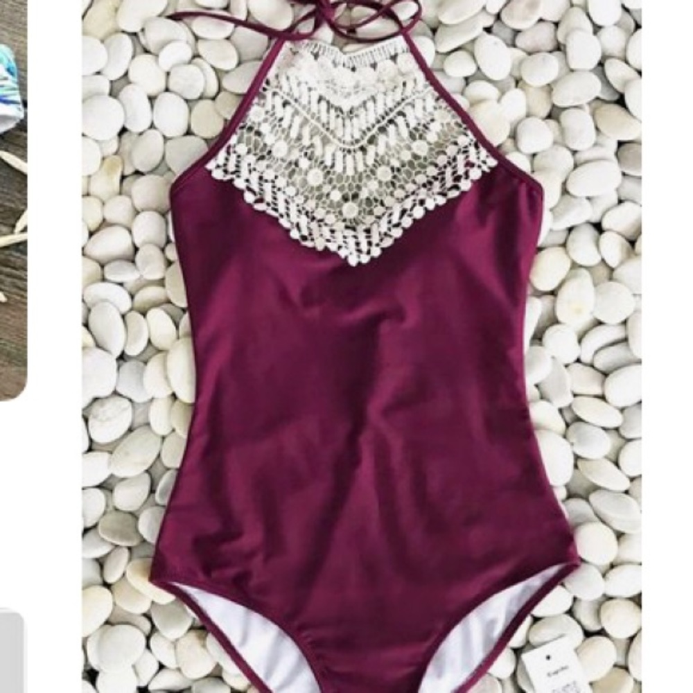 NWT wine color swim